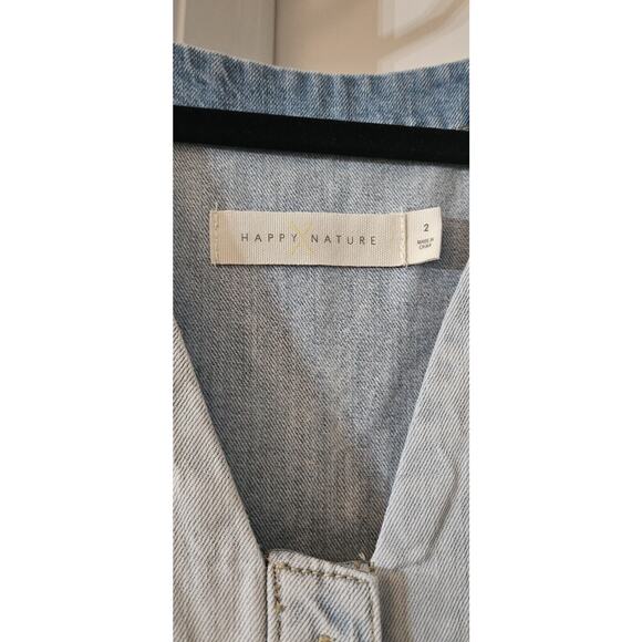 Happy X Nature Kate Hudson NWT Glide Light Wash Denim Midi Dress Size 2 Pockets - Picture 7 of 10